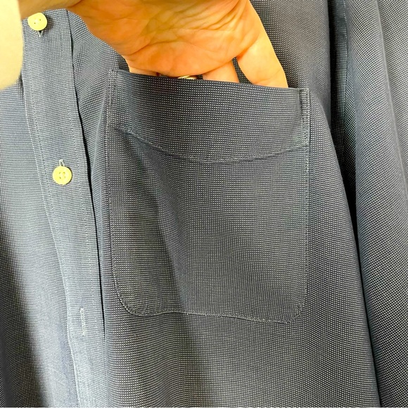 Cutter & Buck Dress Shirt Button Down Collar Short Sleeves Blue and White XXL - Picture 6 of 10